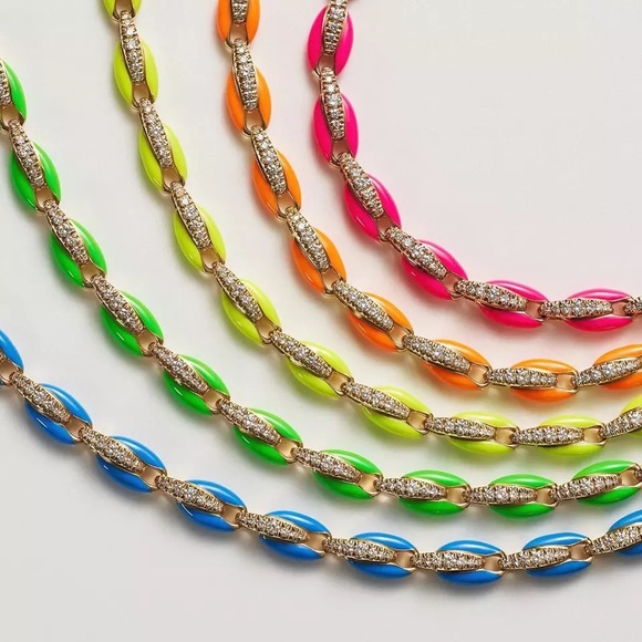 Neon Collection Hot Pink Enamel CZ 14kt GP Ring - Picture 9 of 12